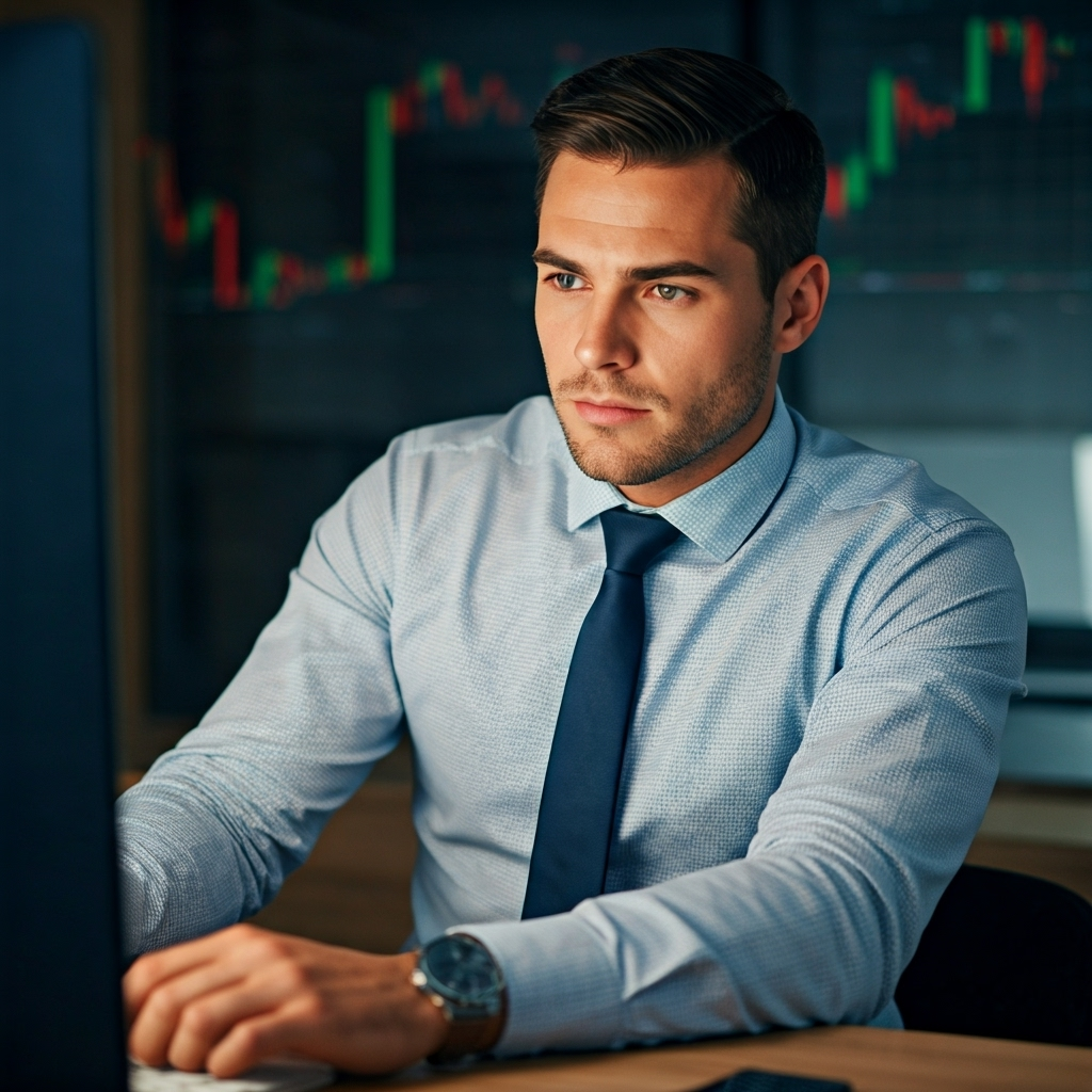 Man Looking At Laptop